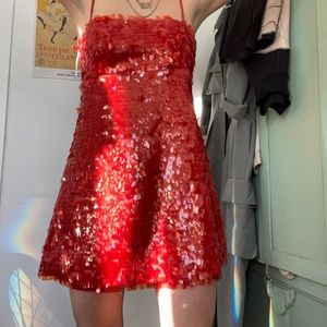 NYE Zara red sequin mini dress XS SO FUN
